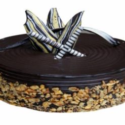 Chocolate Truffle Walnut Cake - Moist chocolate layers with creamy truffle and crunchy walnuts, perfect for celebrations