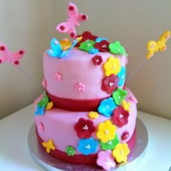 4452252_tier_Butterfly_And_Flowers_Designer_Cake