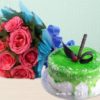 Delicious Kiwi Layered Cake With Roses - Moist kiwi-infused layers with elegant rose decorations, perfect for special occasions