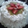 Fresh Fruit Cake - Moist cake with creamy frosting, topped with a colorful assortment of seasonal fruits, perfect for any celebration