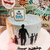 Super Dad Theme Designer Cake with superhero decorations and personalized message