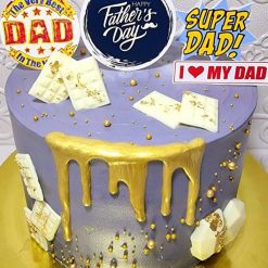 “Love You Dad” Theme Designer Cake with elegant decorations and personalized message