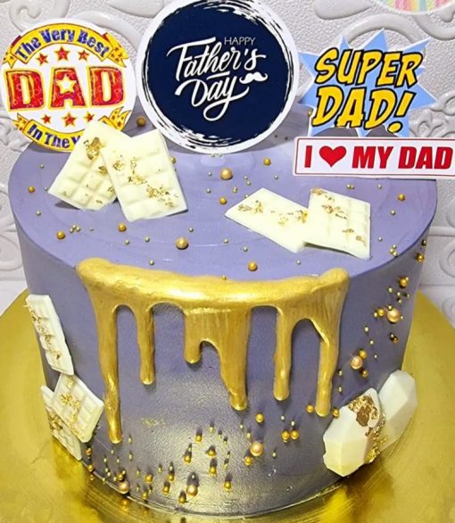 “Love You Dad” Theme Designer Cake with elegant decorations and personalized message