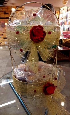 Two Tier Metal Theme Luxurious Designer Basket - Exquisite Gourmet Collection | Order Now