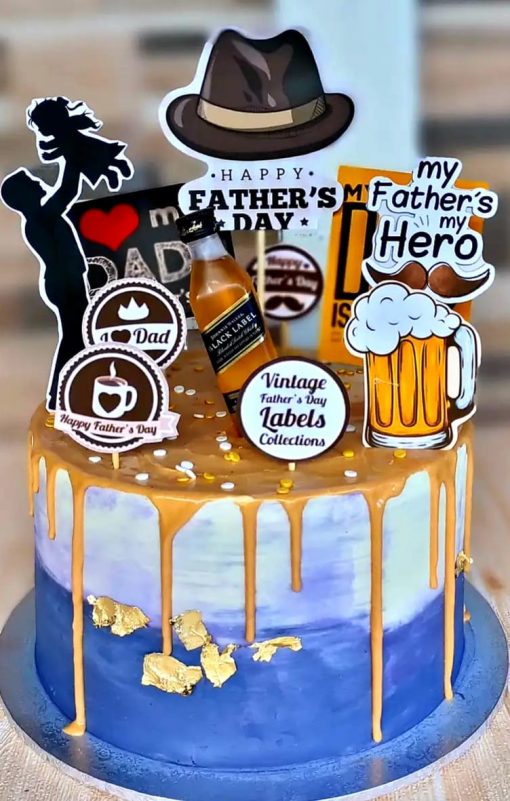 "My Father My Hero" Theme Designer Cake with elegant decorations and personalized message