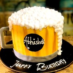 Father’s Day Special Beer Mug Cake with realistic frothy foam and detailed design