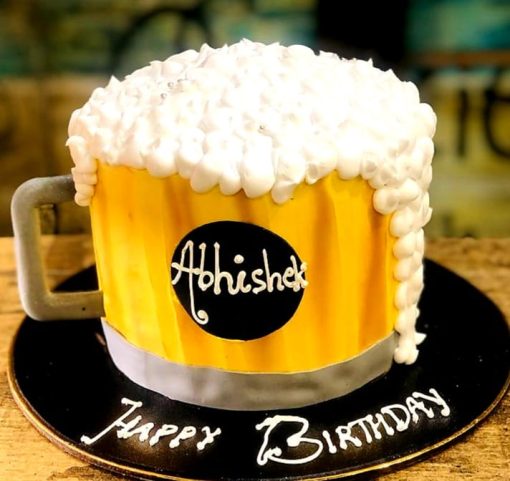 Father’s Day Special Beer Mug Cake with realistic frothy foam and detailed design