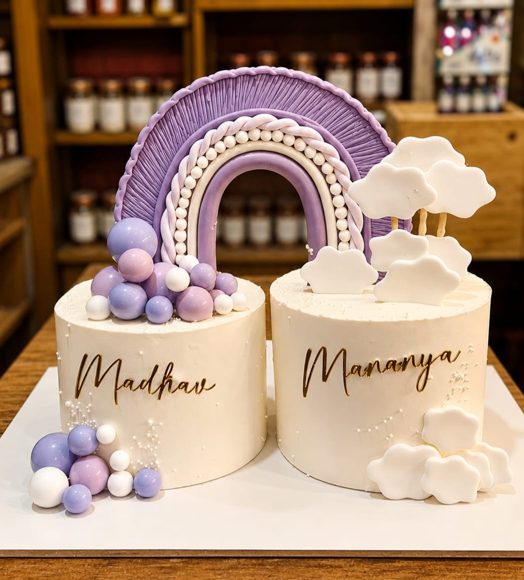 Twin Signature Celebration Cake